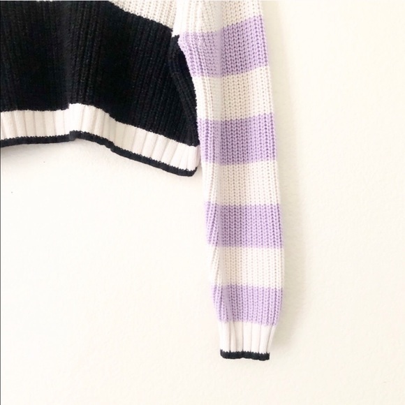 AMERICAN EAGLE mixed stripe boxy crop sweater - Picture 6 of 10